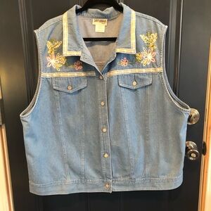 Vintage Saint Germain Woman Plus size 3x Made in USA 100% cotton Denim vest